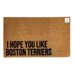I Hope You Like Boston Terriers Doormat - Funny Dog Lover Welcome Mat Terrier Owner Gift Pet Friendly Porch Decor - thumbnail 1