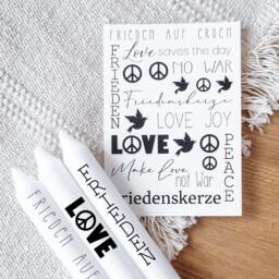 Candle Tattoos Various Motifs - Water Slide Film Decorating Candles Sayings Peace Home Moving in -- Lineart - thumbnail 3