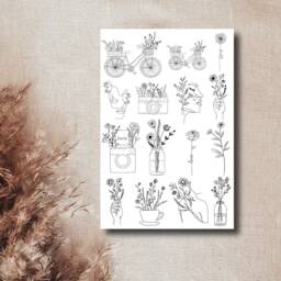 Candle Tattoos Various Motifs - Water Slide Film Decorating Candles Sayings Peace Home Moving in -- Lineart - thumbnail 2