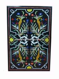 "Marble Top Dining Inlay Table 48""x30" - thumbnail 1