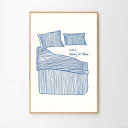 Let's Stay in Bed Art Canvas Poster, Trendy Wall Art, Apartment Aesthetic Decor, Retro Home Printed Gift - thumbnail 2