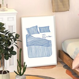 Let's Stay in Bed Art Canvas Poster, Trendy Wall Art, Apartment Aesthetic Decor, Retro Home Printed Gift - thumbnail 3