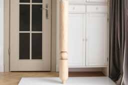 Tall Unfinished Baltic Wood Table Leg Handmade Turned - 1000mm - thumbnail 1