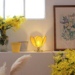 Flower Table Lamp - Mimosa & Gold - thumbnail 2