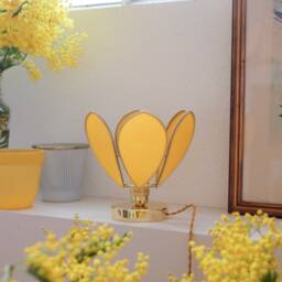 Flower Table Lamp - Mimosa & Gold - thumbnail 3