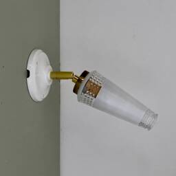 Vintage Tulip Wall Lamp in White & Transparent Glass - thumbnail 1