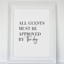All Guests Must Be Approved By The Dog Or Dogs Animal Wall Decor Simple Print - thumbnail 2