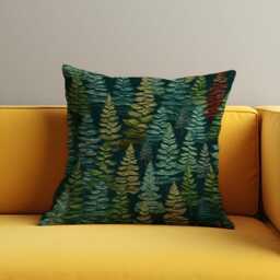 Pine Tree Forest Cushion Cover, Dark Green Nature Inspired Woodland Pillow Case, Cabin Or Rustic Home Decor, Any Size Cover - thumbnail 3