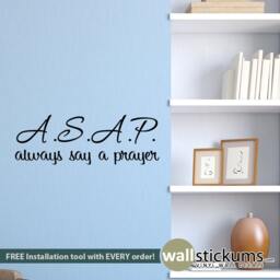 Always Say A Prayer Wall Decal Quote Bedroom Decor, Religious Gifts - Wd0350 - thumbnail 1