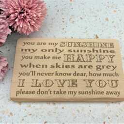 You Are My Sunshine Music Lyrics Wall Plaque Gift Home Decor Housewarming Present Engraved Sign - thumbnail 2
