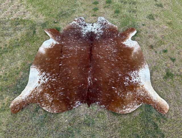 Natural Brown & White Speckled Cowhide-Exotic Hair On Cowhide For Western Home Decor-Brazillian Cowhide-Elegant Handmade Floor Area Rug - image 1