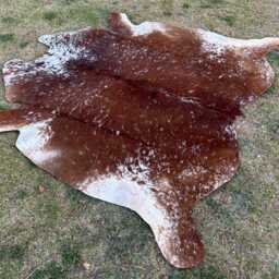 Natural Brown & White Speckled Cowhide-Exotic Hair On Cowhide For Western Home Decor-Brazillian Cowhide-Elegant Handmade Floor Area Rug - thumbnail 2