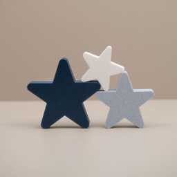 Navy Blue Star Ornaments Freestanding Home Decor, Nursery Shelf Decoration - thumbnail 1