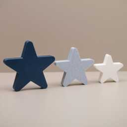 Navy Blue Star Ornaments Freestanding Home Decor, Nursery Shelf Decoration - thumbnail 2