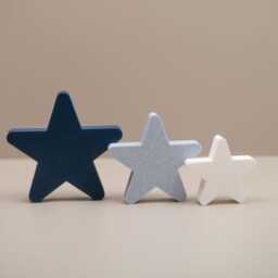 Navy Blue Star Ornaments Freestanding Home Decor, Nursery Shelf Decoration - thumbnail 3