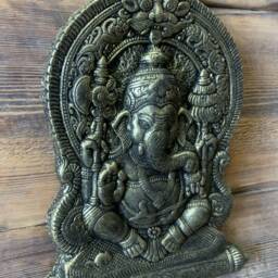 stone Garden Large Ganesh Ganesha Buddha Wall Plaque Bronzed Ornament - thumbnail 4