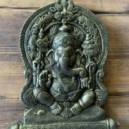 stone Garden Large Ganesh Ganesha Buddha Wall Plaque Bronzed Ornament - thumbnail 2