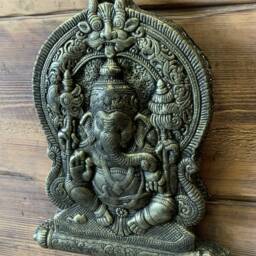 stone Garden Large Ganesh Ganesha Buddha Wall Plaque Bronzed Ornament - thumbnail 3