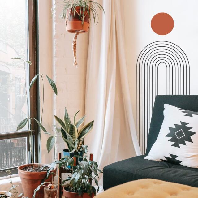 Boho Arch Wall Decal - Abstract Decor, Mid Century Art, Modern Farmhouse Removable Stickers - image 1