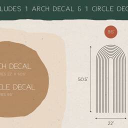 Boho Arch Wall Decal - Abstract Decor, Mid Century Art, Modern Farmhouse Removable Stickers - thumbnail 2