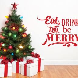 Eat Drink & Be Merry Vinyl Wall Decal, Holiday Quote - thumbnail 2