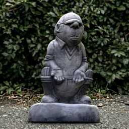 Sitting Farmer Statue Concrete Man Sculpture Cement Person Decoration Garden Grandpa Ornament Handmade Farmer Lover Gift Yard Art - thumbnail 3