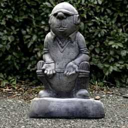 Sitting Farmer Statue Concrete Man Sculpture Cement Person Decoration Garden Grandpa Ornament Handmade Farmer Lover Gift Yard Art - thumbnail 1