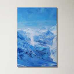Swiss Alps Icy Mountain Glacier Painting 3 Panel Split Canvas Wall Art Winter Landscape Oil Home Decor Gift - thumbnail 4