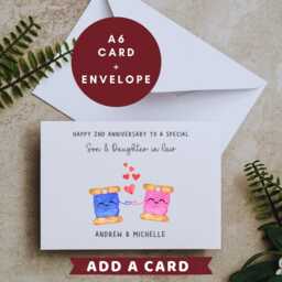 Son & Daughter in Law 2nd Anniversary Candle Gifts Cards B - thumbnail 3