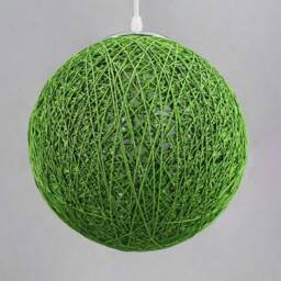Green Hemp Rope Pendant Light Spherical Cord Lighting - thumbnail 3