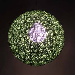 Green Hemp Rope Pendant Light Spherical Cord Lighting - thumbnail 2