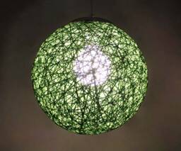 Green Hemp Rope Pendant Light Spherical Cord Lighting - thumbnail 1