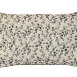 Eucalyptus Pillow Cover Linen Look Fabric, Green Leaves, Handmade - thumbnail 3