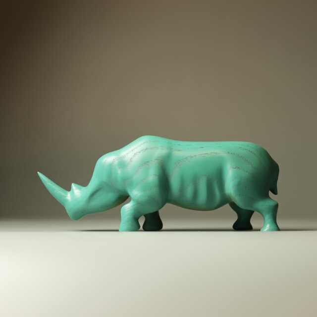 Wooden Rhinoceros Sculpture - 21 - image 1