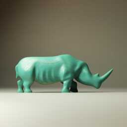 Wooden Rhinoceros Sculpture - 21 - thumbnail 4