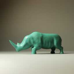 Wooden Rhinoceros Sculpture - 21 - thumbnail 2