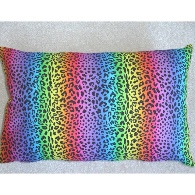 10x16 Tempur Travel Pillow Cover Rainbow Leopard Spots With Zip 40x26cm Casper Nap Cushion Bolster Oblong Case Sham Pillowcase 16x10 - image 1