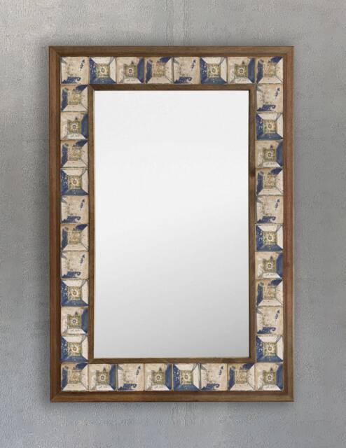 Mosaic Mirror For Wall, Wall Decoration, Art, Marble Tile, New Home Gift, First Housewarming Natural - image 1