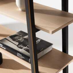 Bookcase in Solid Ash Wood With 5 Shelves, Made Italy - thumbnail 2