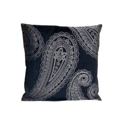748. Handmade Silver Paisley On Black Jacquard Cushion Cover. Various Sizes - thumbnail 2