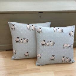 Sheep Print Cushion Cover Fryetts Linen Pillow Sham - thumbnail 2