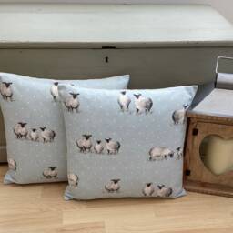 Sheep Print Cushion Cover Fryetts Linen Pillow Sham - thumbnail 3