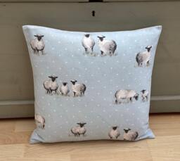 Sheep Print Cushion Cover Fryetts Linen Pillow Sham - thumbnail 1