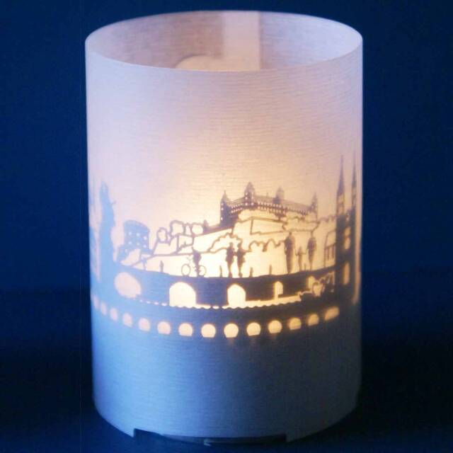 W??rzburg Skyline Gift Tube Shadow Play - Illuminating Candle With Silhouette Projection Perfect Souvenir For Fans - image 1