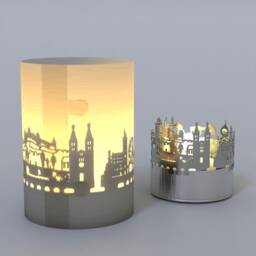 W??rzburg Skyline Gift Tube Shadow Play - Illuminating Candle With Silhouette Projection Perfect Souvenir For Fans - thumbnail 4