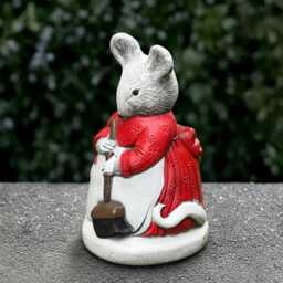 Mouse in Red Dress Statue Concrete Mother Mouse Sculpture Cement Animal Decoration Handmade Art Lawn Ornament Lover Gift - thumbnail 3