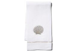 Hand Embroidered Shell Tip Towel