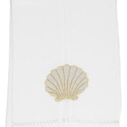 Hand Embroidered Shell Tip Towel - thumbnail 2