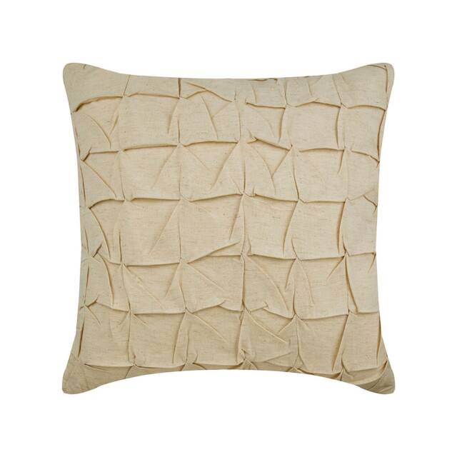 "Cotton Linen Beige Toss Pillow Cover 16""x16" - image 1