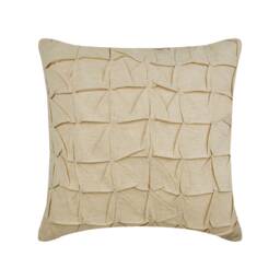 "Cotton Linen Beige Toss Pillow Cover 16""x16" - thumbnail 1
